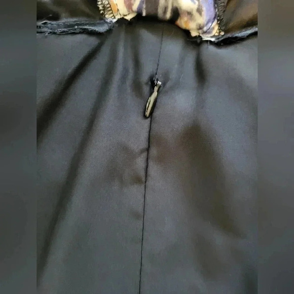 Parker Maxi Dress Silk Abstract Multicolor Pollock Print Ruffle Bottom(S) - Picture 8 of 10